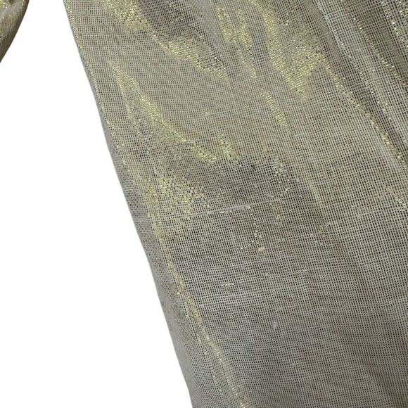 Victoria Jones Petites Medium PM Button Front Shirt Metallic Shiny Womens - Picture 9 of 13